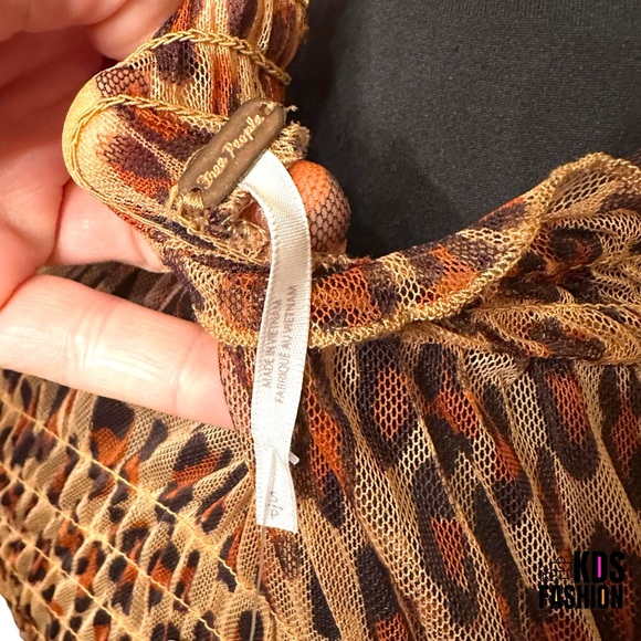 Free People Sheer “Hello There” Cleopard Combo Top SM - Picture 10 of 13